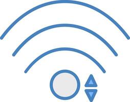 Wifi línea lleno azul icono vector