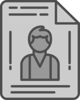 Personal File Line Filled Greyscale Icon Design vector