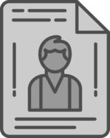 Personal File Line Filled Greyscale Icon Design vector