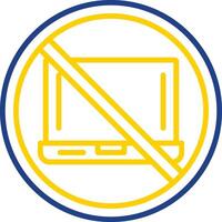 Prohibited Sign Line Two Colour Icon Design vector