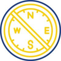 Prohibited Sign Line Two Colour Icon Design vector