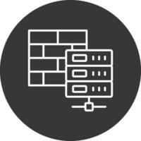 Firewall Line Inverted Icon Design vector