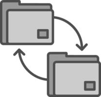 Folder Management Line Filled Greyscale Icon Design vector
