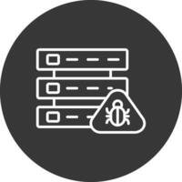 Database Bug Line Inverted Icon Design vector