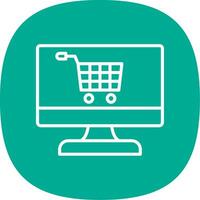 OnLine Curve Multi Circle Shopping Line Curve Icon Design vector