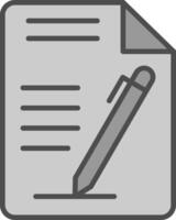 Document Line Filled Greyscale Icon Design vector