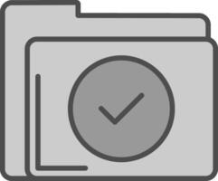 Folder Line Filled Greyscale Icon Design vector