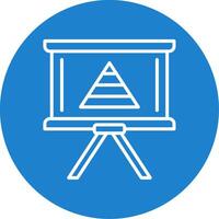 Pyramid Chart Multi Color Circle Icon vector