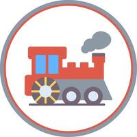 Steam Train Flat Circle Icon vector