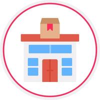 Parcel Post Flat Circle Icon vector