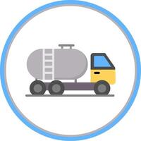 Tank Car Flat Circle Icon vector