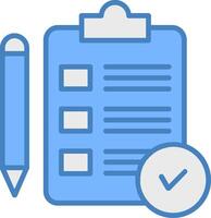 Verification Line Filled Blue Icon vector