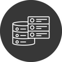 Databases Line Inverted Icon Design vector