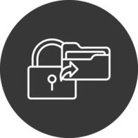 seguro datos línea invertido icono diseño vector