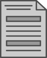 documento línea lleno escala de grises icono diseño vector