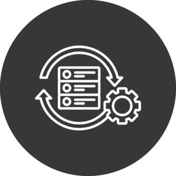 Data Processing Line Inverted Icon Design vector