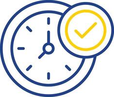 Clock Line Two Colour Icon Design vector