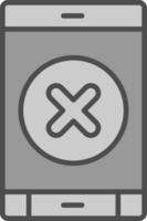 Delete Button Line Filled Greyscale Icon Design vector
