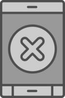 Delete Button Line Filled Greyscale Icon Design vector