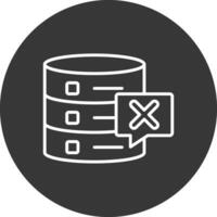 Delete Database Line Inverted Icon Design vector