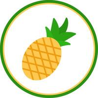 piña plano circulo icono vector