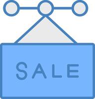 Sale Line Filled Blue Icon vector