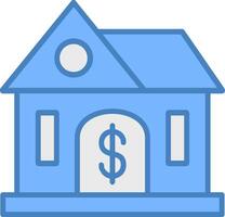 Buying Home Line Filled Blue Icon vector