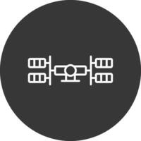 Space Station Line Inverted Icon Design vector