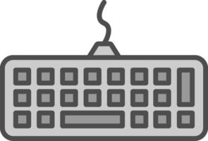 teclado línea lleno escala de grises icono diseño vector