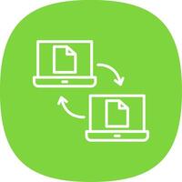 Data Sharing Line Curve Icon Design vector