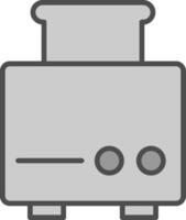 Toaster Line Filled Greyscale Icon Design vector