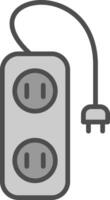 Extension Line Filled Greyscale Icon Design vector