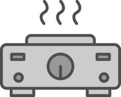 Hot Plate Line Filled Greyscale Icon Design vector