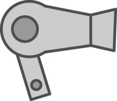Hairdryer Line Filled Greyscale Icon Design vector