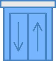 Elevator Line Filled Blue Icon vector