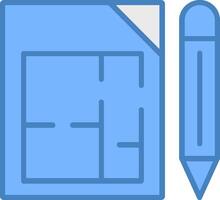 Architectural Terms Line Filled Blue Icon vector