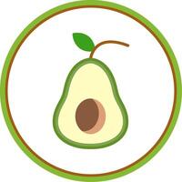 aguacate plano circulo icono vector