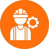 Consrtruction Worker Multi Color Circle Icon vector