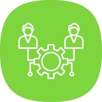 Outsource Management Line Curve Icon Design vector