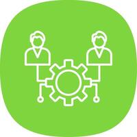 Outsource Management Line Curve Icon Design vector