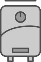 Water Heater Line Filled Greyscale Icon Design vector