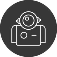 Astronaut Line Inverted Icon Design vector