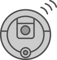 Robot Vacuum Cleaner Line Filled Greyscale Icon Design vector