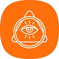 Eye Of Providence Line Curve Icon Design vector