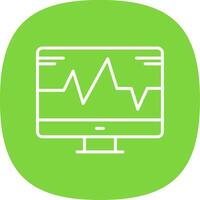 System Monitoring Line Curve Icon Design vector