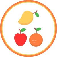 Fruits Flat Circle Icon vector