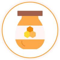 Honey Jar Flat Circle Icon vector