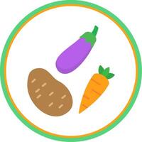 Vegetables Flat Circle Icon vector