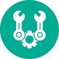 Spanner Multi Color Circle Icon vector