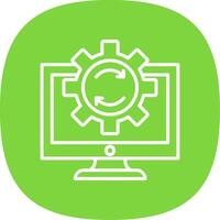 Data Processing Line Curve Icon Design vector